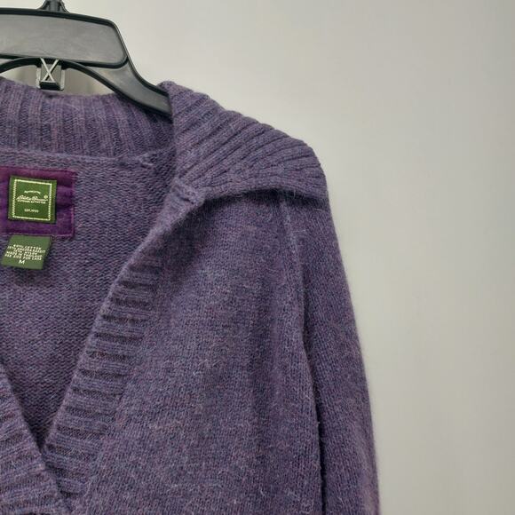 Eddie Bauer Purple Sweater Cotton Angora Nylon M - Picture 9 of 13